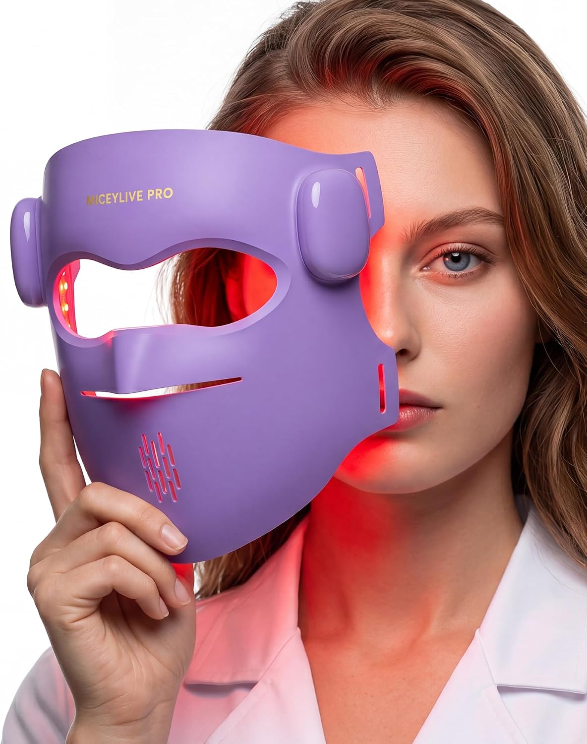 4D Red Light Therapy for Face, for Dull, Line & Blemish Care | LED Face Mask Light Therapy, FDA-Cleared Wireless Mask with Red & Blue Light, 850nm NIR for Fine Lines & Blemish-Prone Skin